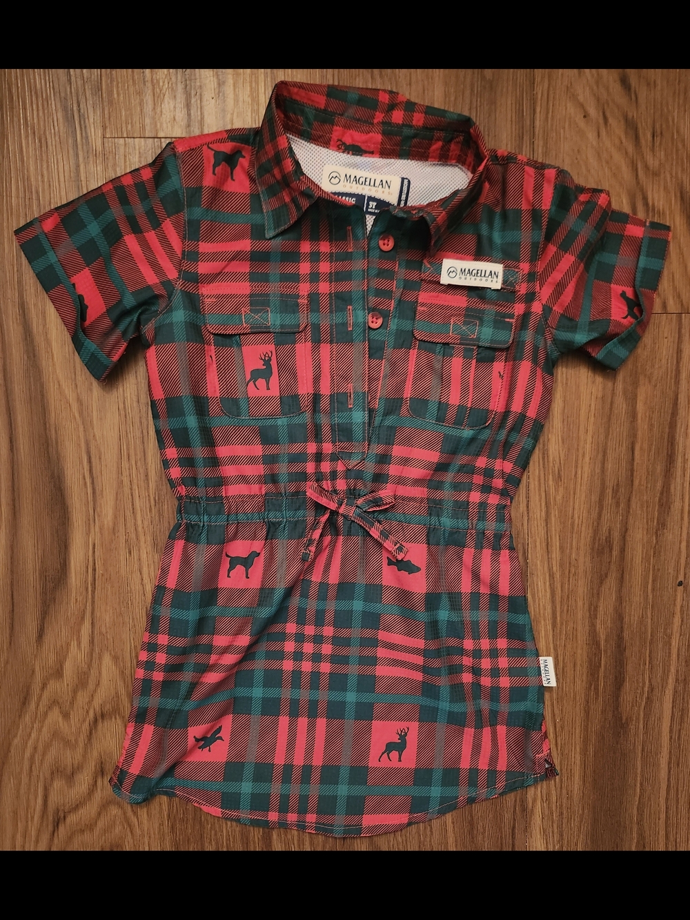 Magellan Outdoors Red & Green Plaid Dress